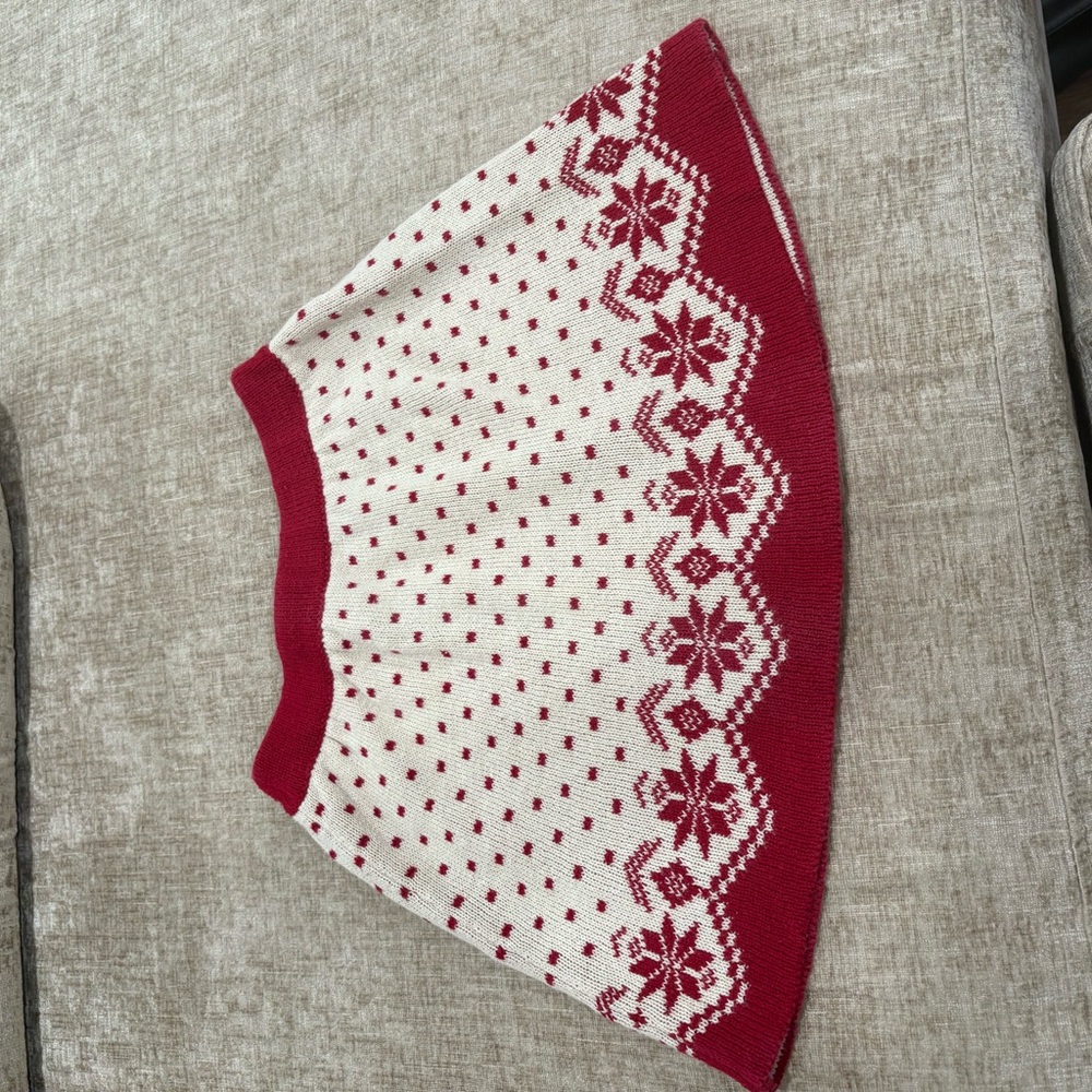 Unbranded Fair Isle Knit Skirt – 4T – Red & Cream